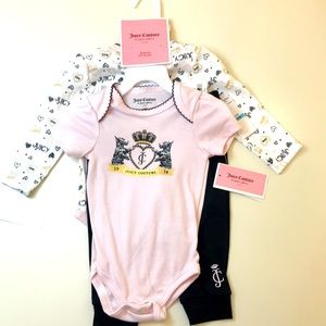 Juicy Couture Bodysuits Set SZ 6 to 9 Months